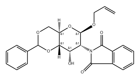 .beta.-D-Allopyranoside, 2-propenyl 2-deoxy-2-(1,3-dihydro-1,3-dioxo-2H-isoindol-2-yl)-4,6-O-(phenylmethylene)- 结构式