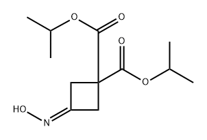 1,1-Cyclobutanedicarboxylic acid, 3-(hydroxyimino)-, 1,1-bis(1-methylethyl) ester 结构式