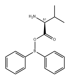 Diphenylboranyl (2S)-2-amino-3-methylbutanoate 结构式