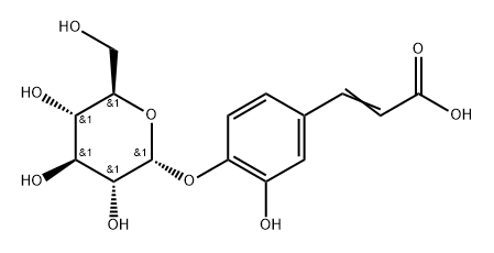 咖啡酸4 - O-葡萄糖苷 结构式