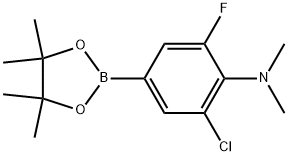 2-Chloro-6-fluoro-N,N-dimethyl-4-(4,4,5,5-tetramethyl-1,3,2-dioxaborolan-2-yl... 结构式