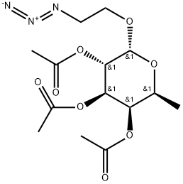 2-叠氮基乙基2,3,4-三-O-乙酰基-Α-L-吡喃葡萄糖苷 结构式