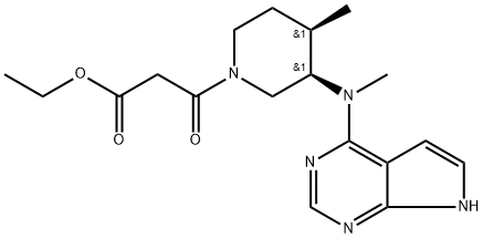 3 - ((3R,4R)-4-甲基-3-(甲基(7H-吡咯并[2,3-D]嘧啶-4-基)氨基)哌啶- 结构式