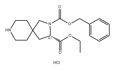 2,8-Diazaspiro[4.5]decane-2,3-dicarboxylic acid, 3-ethyl 2-(phenylmethyl) ester, hydrochloride (1:1), (3S)- 结构式