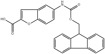 5-(((((9H-芴-9-基)甲氧基)羰基)氨基)苯并呋喃-2-羧酸 结构式