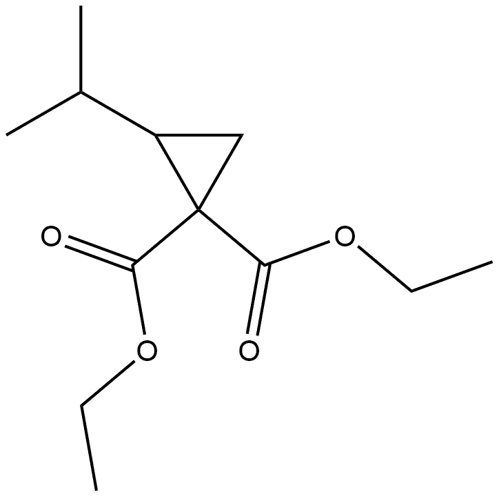 1,1-Cyclopropanedicarboxylic acid, 2-(1-methylethyl)-, 1,1-diethyl ester 结构式