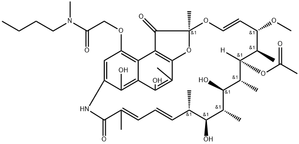 4-O-[2-[(Butyl)methylamino]-2-oxoethyl]rifamycin 结构式
