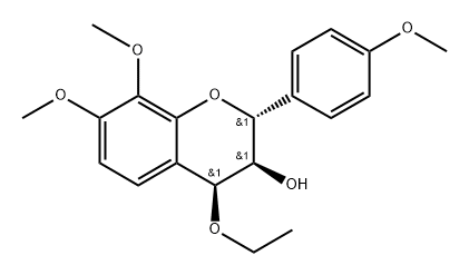 trans-2,3,cis-3,4-4-Ethoxy-4',7,8-trimethoxy-3-flavanol 结构式