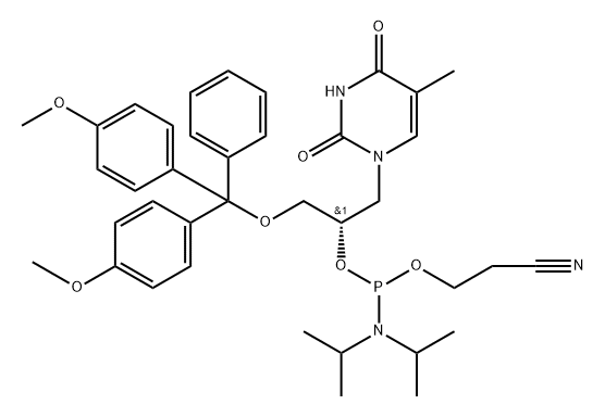 (S)-GNA-胸腺嘧啶亚磷酰胺单体 结构式