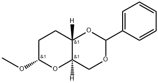 Methyl 4-O,6-O-(phenylmethylene)-2,3-dideoxy-α-D-erythro-hexopyranoside 结构式