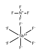 Nitrogen(1+), tetrafluoro-, (T-4)-, (OC-6-11)-hexafluoroantimonate(1-) 结构式