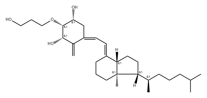 (1R,2R,3S,Z)-2-(3-hydroxypropoxy)-5-((E)-2-((1R,3aS,7aR)-7a-methyl-1-((R)-6-methylheptan-2-yl)hexahydro-1H-inden-4(2H)-ylidene)ethylidene)-4-methylenecyclohexane-1,3-diol 结构式