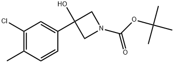 1,1-Dimethylethyl 3-(3-chloro-4-methylphenyl)-3-hydroxy-1-azetidinecarboxylate 结构式