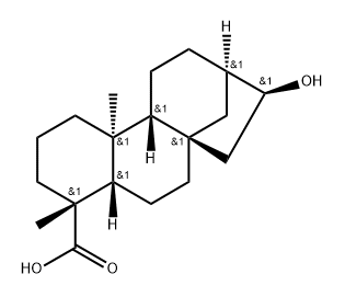 17-Norkauran-18-oic acid, 16-hydroxy-, (-)- (8CI) 结构式