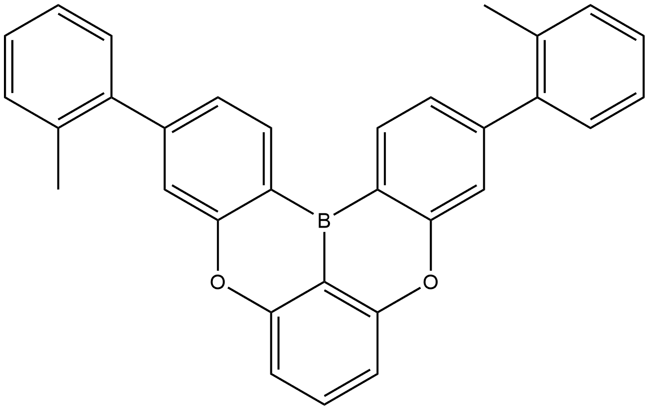 3,11-二-O-甲苯基-5,9-二氧-13B-硼萘并[3,2,1-DE]蒽 结构式