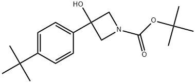 1-Azetidinecarboxylic acid, 3-[4-(1,1-dimethylethyl)phenyl]-3-hydroxy-, 1,1-dimethylethyl ester 结构式