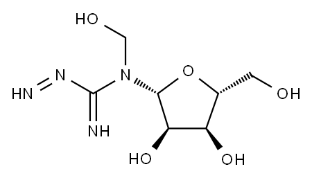 Diazenecarboximidamide, N-(hydroxymethyl)-N-β-D-ribofuranosyl- 结构式