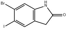 6-bromo-5-iodoindolin-2-one 结构式