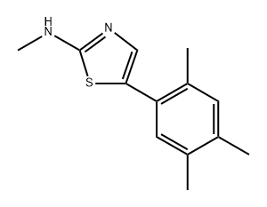 N-methyl-5-(2,4,5-trimethylphenyl)thiazol-2-amine 结构式