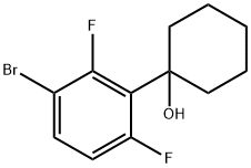 1-(3-bromo-2,6-difluorophenyl)cyclohexanol 结构式