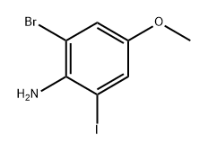 2-bromo-6-iodo-4-methoxyaniline 结构式