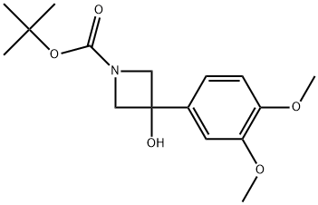 1,1-Dimethylethyl 3-(3,4-dimethoxyphenyl)-3-hydroxy-1-azetidinecarboxylate 结构式