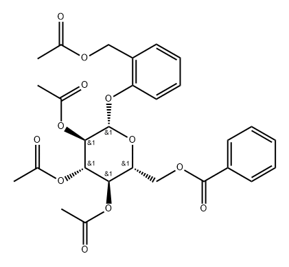 2-[(Acetyloxy)methyl]phenyl β-D-glucopyranoside 2,3,4-triacetate 6-benzoate 结构式