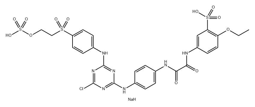 Benzenesulfonic acid, 5-4-4-chloro-6-4-2-(sulfooxy)ethylsulfonylphenylamino-1,3,5-triazin-2-ylaminophenylaminooxoacetylamino-2-ethoxy-, sodium salt 结构式