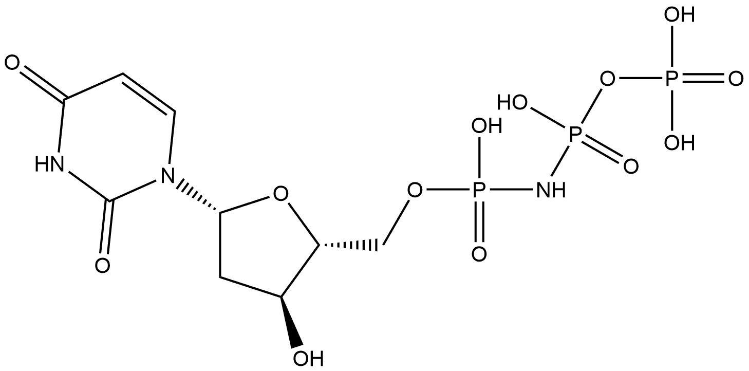 2'-脱氧尿苷 5'-(P,P',P'',P''-四氢亚胺三磷酸酯) 结构式