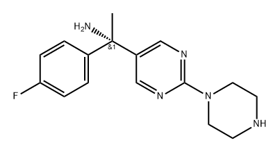 (S)-1-(4-氟苯基)-1-(2-(哌嗪-1-基)嘧啶-5-基)乙胺 结构式