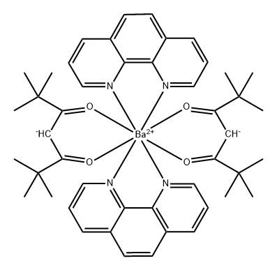 双(2,2,6,6-四甲基-3,5-庚烷二酸)双1,10-菲罗啉钡 结构式