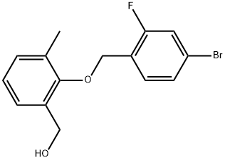 2-[(4-Bromo-2-fluorophenyl)methoxy]-3-methylbenzenemethanol 结构式