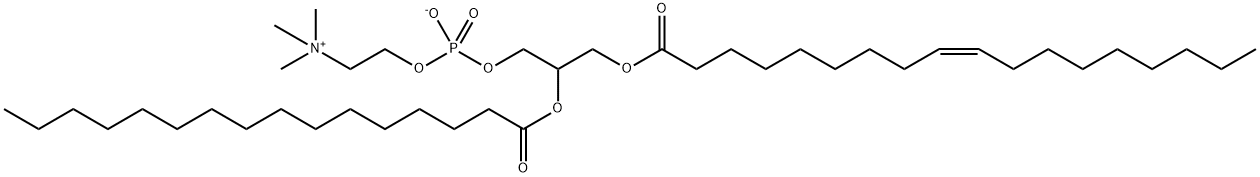 1-oleoyl-2-palmitoylphosphatidylcholine 结构式