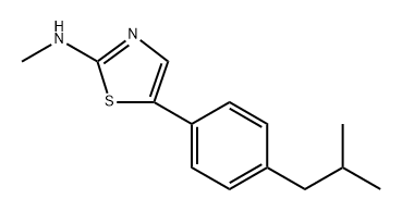 5-(4-Isobutylphenyl)-N-methylthiazol-2-amine 结构式