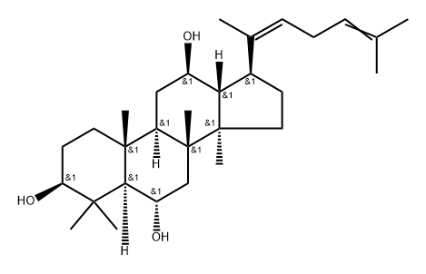 达玛-20(22),24-二烯-3Β,6Α,12Β-三醇 结构式