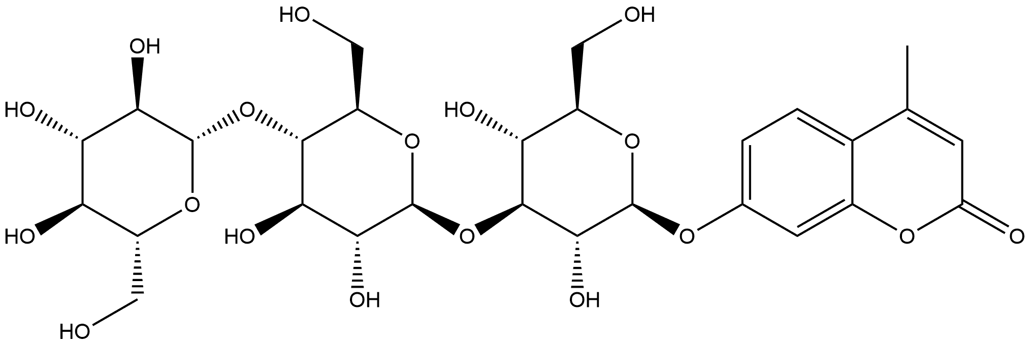 4-甲基伞形酮-Β-(1,3:1,4)-葡萄三糖苷 结构式