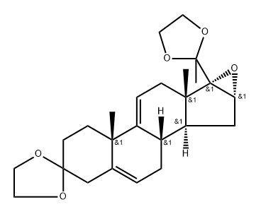 16Α,17Α-环氧孕甾-5,9(11)-二烯-3,20-二酮双(环1,2-乙二基缩酮) 结构式