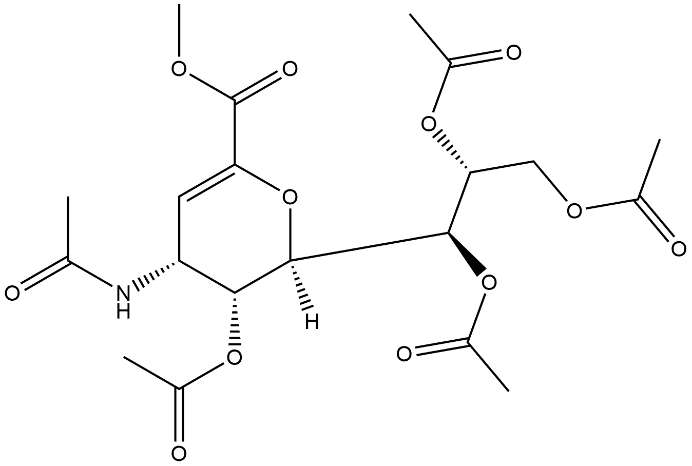 D-glycero-D-talo-Non-2-enonic acid, 4-(acetylamino)-2,6-anhydro-3,4-dideoxy-, methyl ester, 5,7,8,9-tetraacetate 结构式