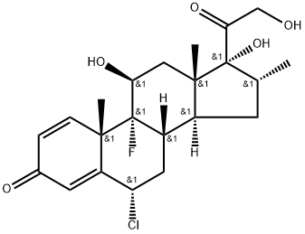 Pregna-1,4-diene-3,20-dione, 6-chloro-9-fluoro-11,17,21-trihydroxy-16-methyl-, (6α,11β,16α)- 结构式
