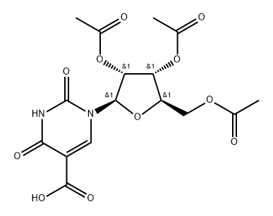 (2’,3’,5’-Tri-O-acetyl)uridine 5-carboxylic acid 结构式