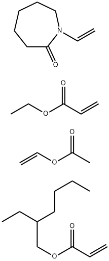 2-Propenoic acid, ethyl ester, polymer with ethenyl acetate, 1-ethenylhexahydro-2H-azepin-2-one and 2-ethylhexyl 2-propenoate 结构式