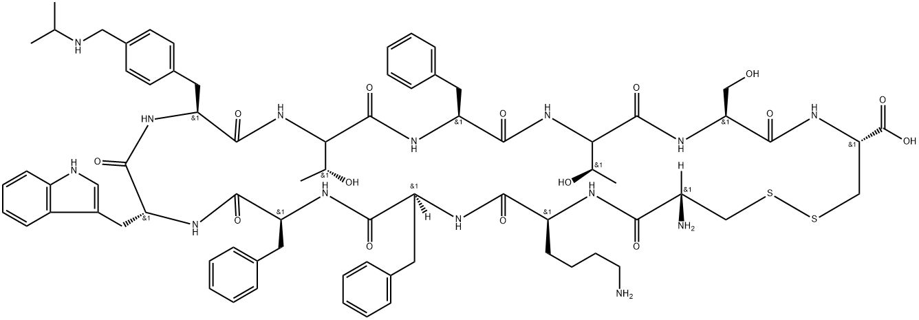 生长抑素肽类似物 结构式