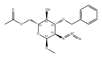 Methyl-azido-2-deoxy-3-O-(phenylmethyl)-alpha-D-glucopyranoside6-acetate 结构式