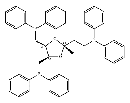 (R,R)-2,3-O-[(1'- DIPHENYLPHOSPHINO) BUT- 3'-YLIDENE]-2,3- DIHYDROXY - 1,4- BIS(DIPHENYLPHOSPHINO) BUTANE 结构式