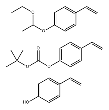 Carbonic acid 1,1-dimethylethyl 4-ethenylphenyl ester polymer with 1-ethenyl-4-(1-ethoxyethoxy)benzene and 4-ethenylphenyl 结构式