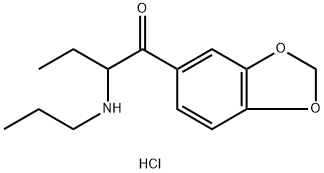 1-Butanone, 1-(1,3-benzodioxol-5-yl)-2-(propylamino)-, hydrochloride (1:1) 结构式