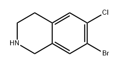 7-溴-6-氯-1,2,3,4-四氢异喹啉 结构式