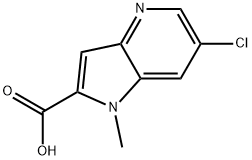 6-chloro-1-methyl-1H-pyrrolo[3,2-b]pyridine-2-carboxylic acid 结构式