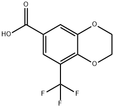 8-(三氟甲基)-2,3-二氢苯并[B][1,4]二氧芑-6-羧酸 结构式