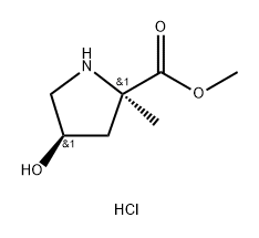 D-Proline, 4-hydroxy-2-methyl-, methyl ester, hydrochloride (1:1), (4R)- 结构式